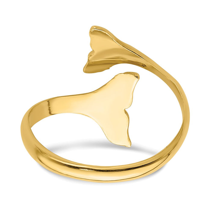 Shop Stylish 14K Gold Double Whale Tail Ring - Exclusive Design, Elegant Value-5