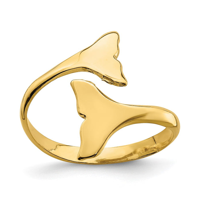 Shop Stylish 14K Gold Double Whale Tail Ring - Exclusive Design, Elegant Value-1