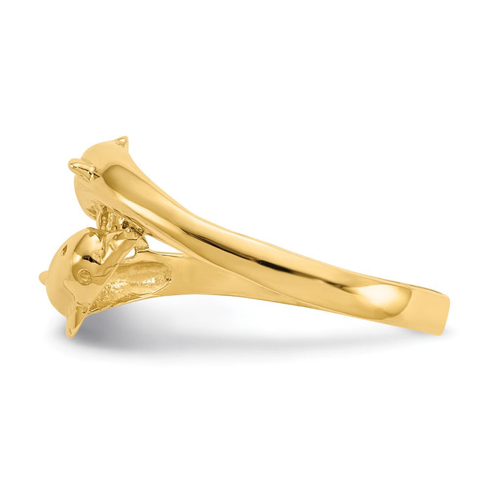Exclusive 14K Gold Double Dolphin Ring - Stylish & Affordable Luxury Jewelry-3