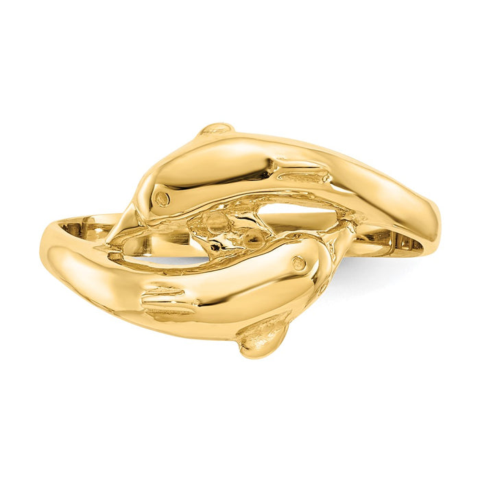 Exclusive 14K Gold Double Dolphin Ring - Stylish & Affordable Luxury Jewelry-4