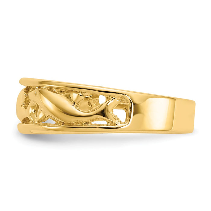Buy Stylish 14K Triple Dolphin Wave Band Ring - Affordable Luxury Jewelry-3