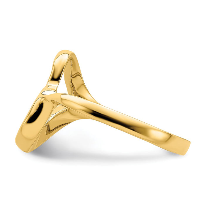 Exclusive 14K Gold Tilted Heart-Shaped Ring - Stylish and Affordable Luxury-3