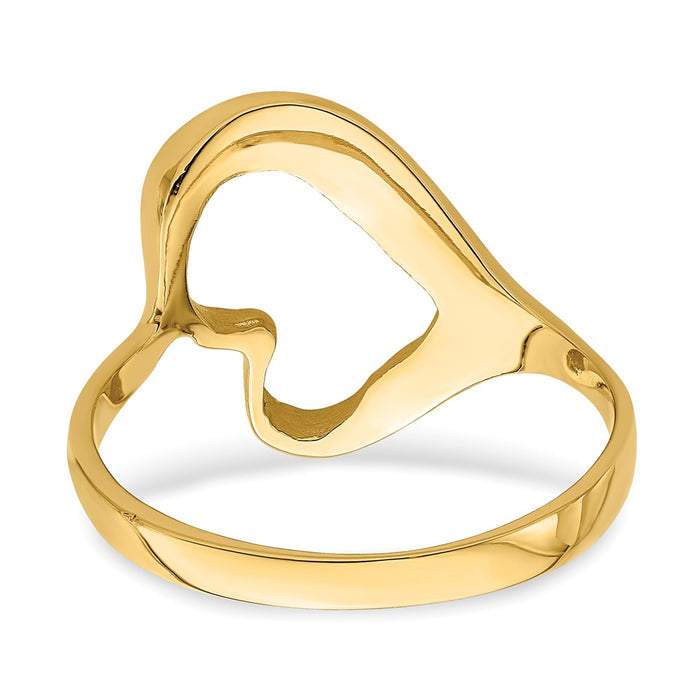 Exclusive 14K Gold Tilted Heart-Shaped Ring - Stylish and Affordable Luxury-5