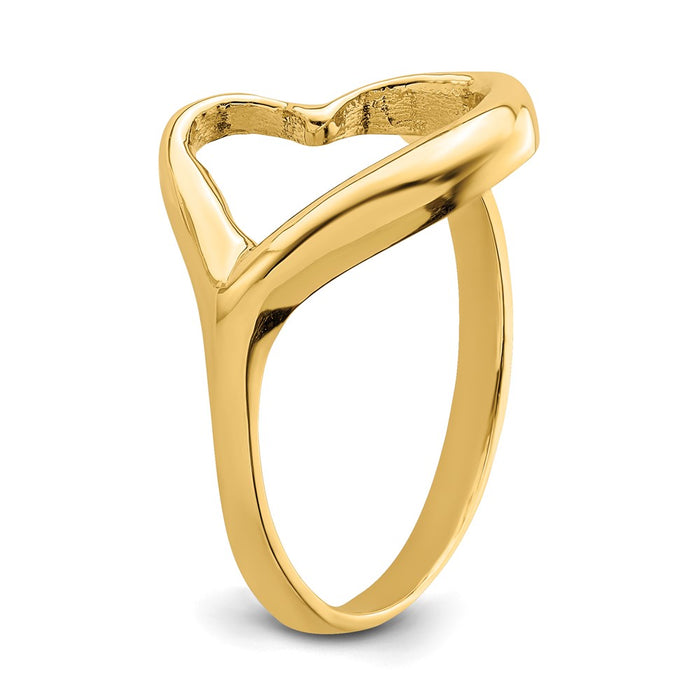 Exclusive 14K Gold Tilted Heart-Shaped Ring - Stylish and Affordable Luxury-6