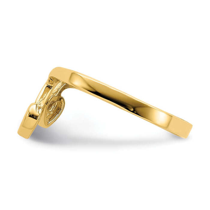 Exclusive 14K Double Heart Drop V-Shaped Ring | Stylish & Affordable Jewelry-3