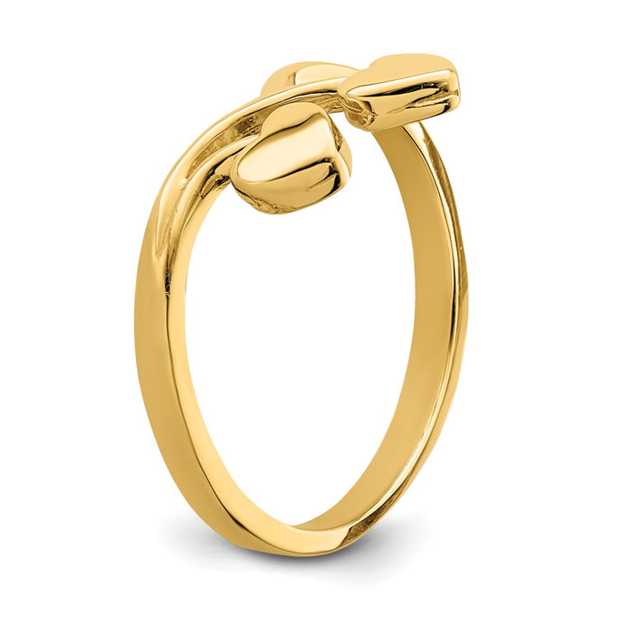Exclusive 14K Double Heart Drop V-Shaped Ring | Stylish & Affordable Jewelry-6