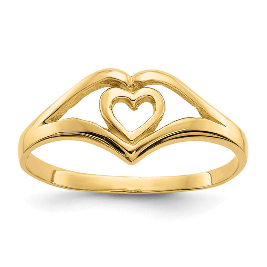 Buy Stylish 14K Gold Polished Heart-Shaped Ring - Exclusive Design, Affordable Price
