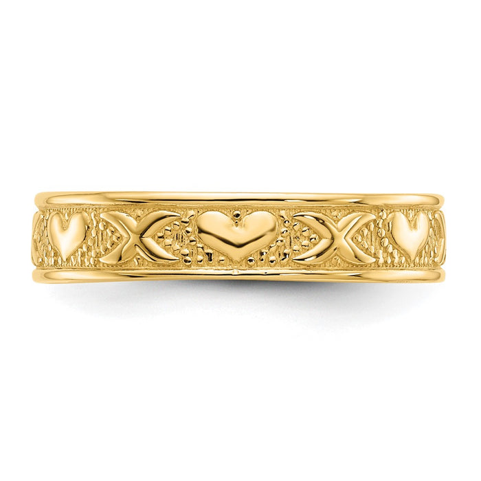 Buy Stylish 14K Polished X & Heart Design Ring - Affordable Luxury Jewelry-4