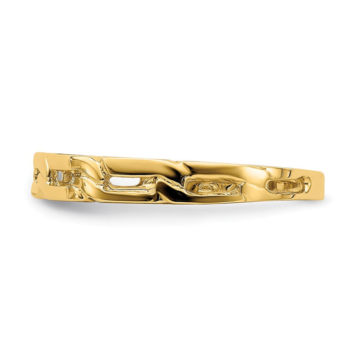 High-Quality 14K Gold Five-Link Chain Band Ring | Stylish & Affordable!-3