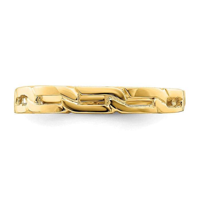 High-Quality 14K Gold Five-Link Chain Band Ring | Stylish & Affordable!-4