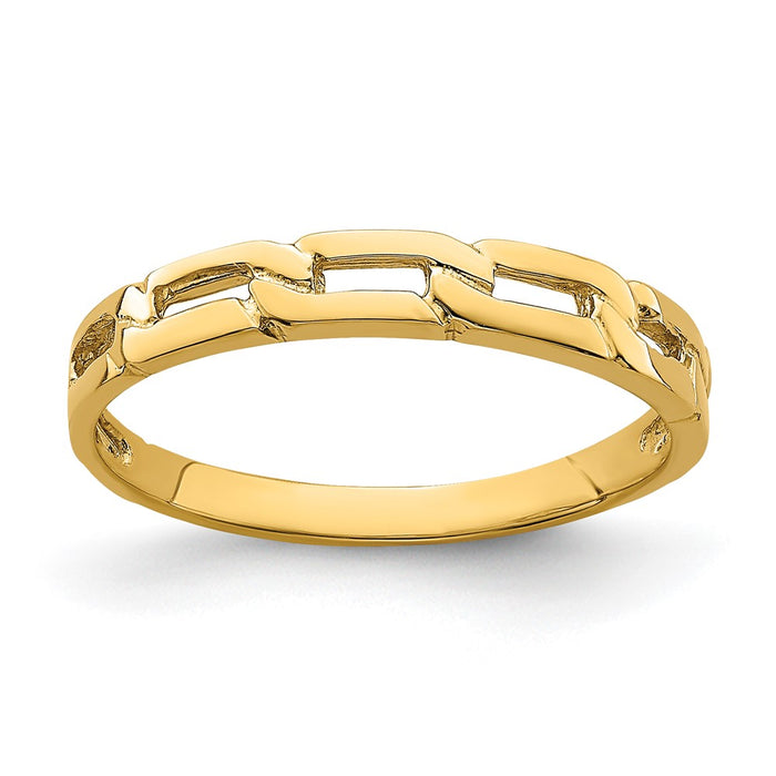 High-Quality 14K Gold Five-Link Chain Band Ring | Stylish & Affordable!-1