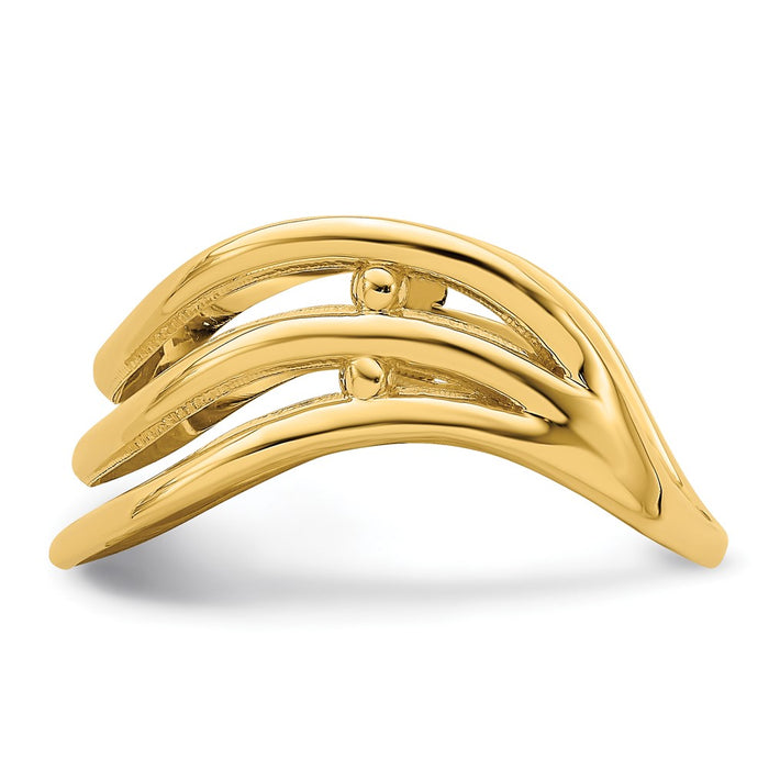 High-Quality 14K Gold Triple Wave Design Thumb Ring - Stylish & Affordable-3