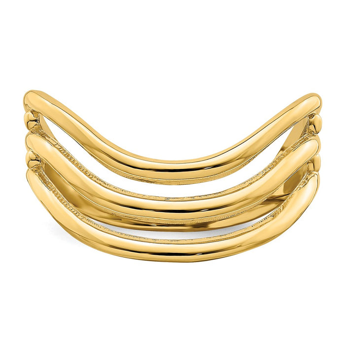 High-Quality 14K Gold Triple Wave Design Thumb Ring - Stylish & Affordable-4