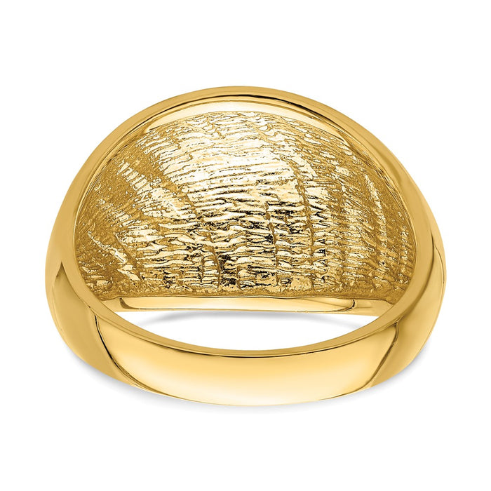 Shop Stylish 14K Gold Diamond-Cut Lattice Dome Ring - Affordable Luxury Design-6