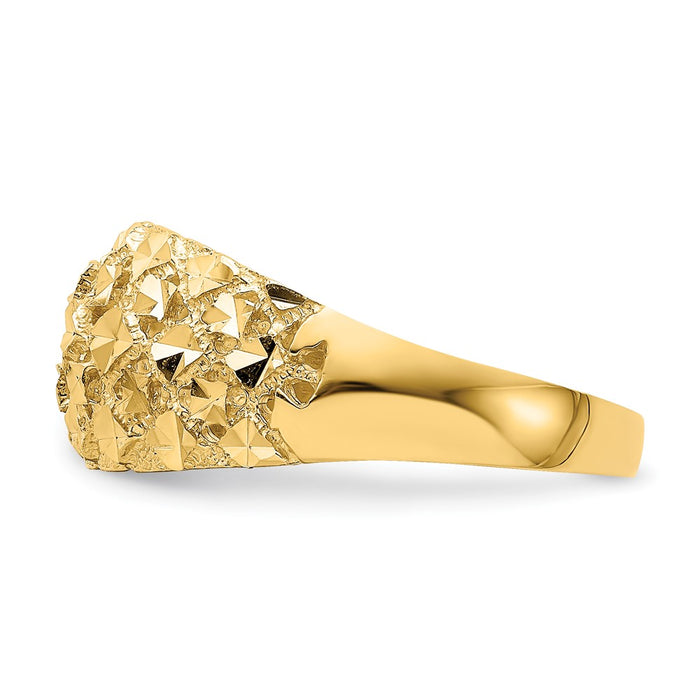 Buy Exclusive 14K Gold Mini Diamond-Cut Dome Ring - Stylish Design, Great Value!-4