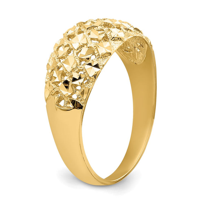 Buy Exclusive 14K Gold Mini Diamond-Cut Dome Ring - Stylish Design, Great Value!-7