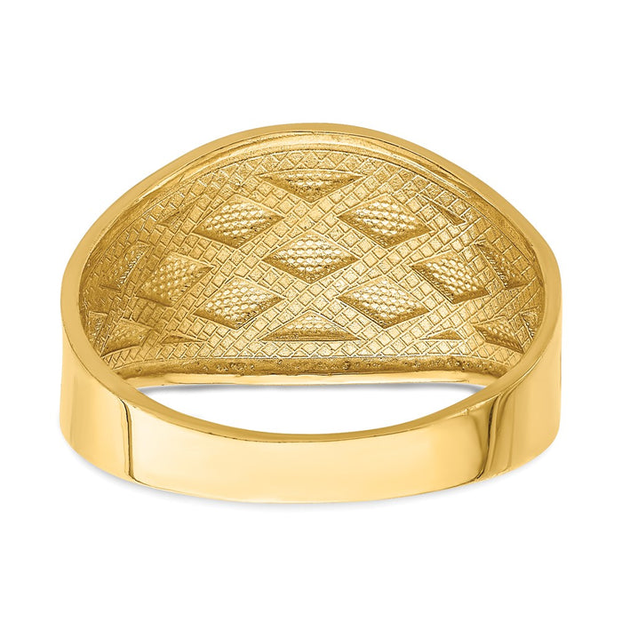 Shop 14K Diamond-Cut Quilted Design Ring - Stylish & Affordable Luxury Jewelry-5