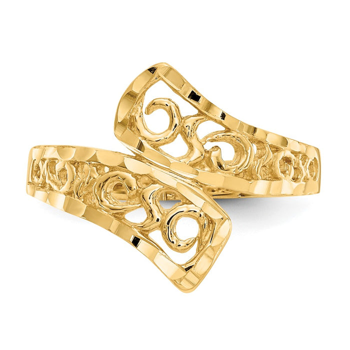 Shop 14K Bypass Lace Diamond-Cut Ring | Stylish Luxury Jewelry for You-4