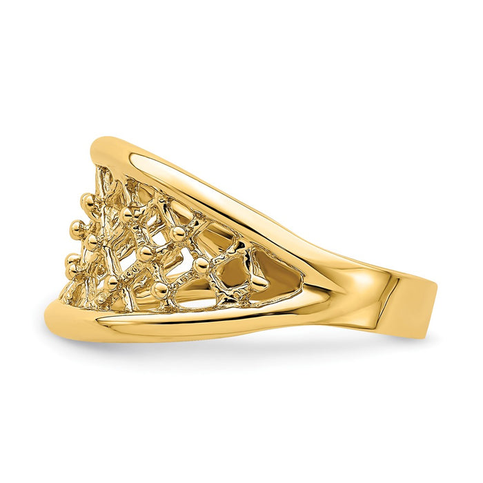 High-Quality 14K Tapered Mesh Band Ring - Stylish Design at Affordable Price-4