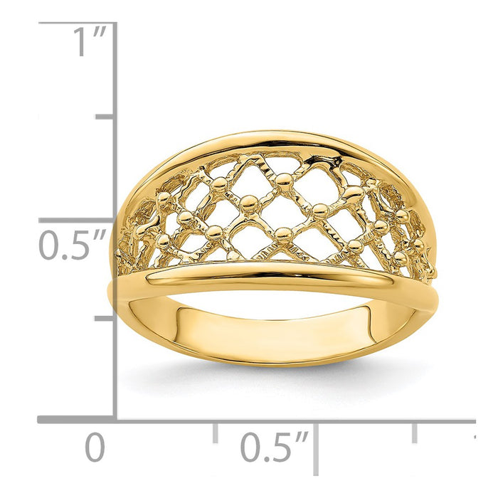 High-Quality 14K Tapered Mesh Band Ring - Stylish Design at Affordable Price-3