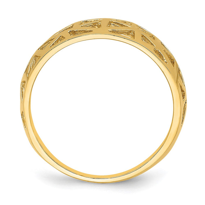 High-Quality 14K Gold Triangle Cut-Out Dome Ring - Stylish & Affordable!-2