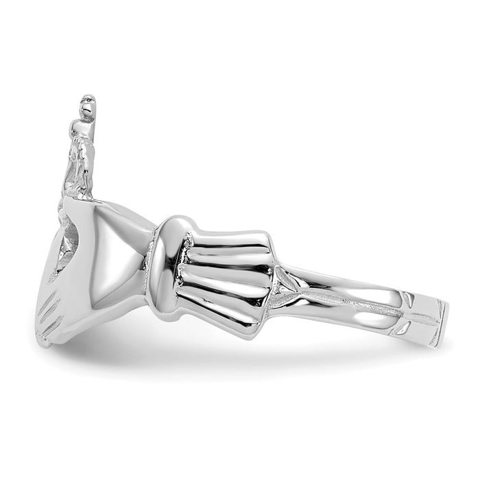 Exclusive 14K White Gold Claddagh Ring - Stylish Design, Affordable Luxury-3