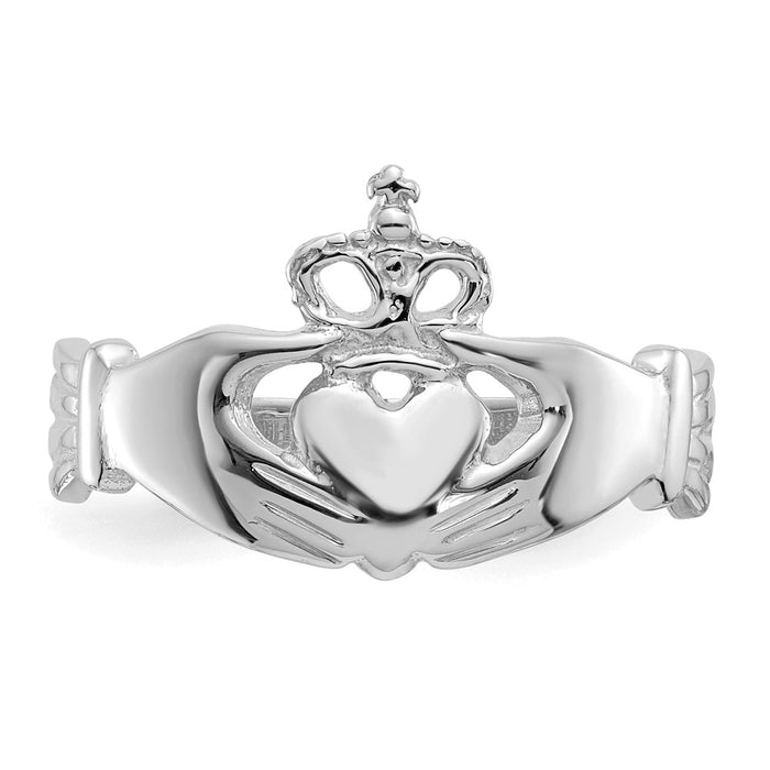 Exclusive 14K White Gold Claddagh Ring - Stylish Design, Affordable Luxury-4
