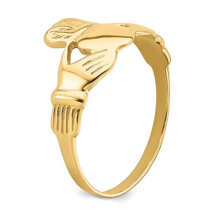 Shop Stylish 14K Gold Men's Claddagh Ring - Affordable Luxury, 10g Weight-6