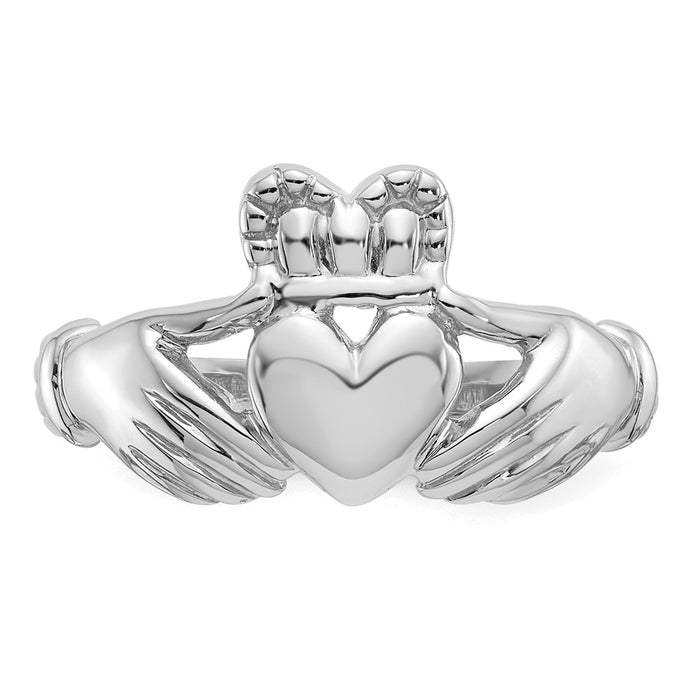 Shop Exclusive Men's Claddagh Ring in 14K White Gold - Stylish & Affordable-4