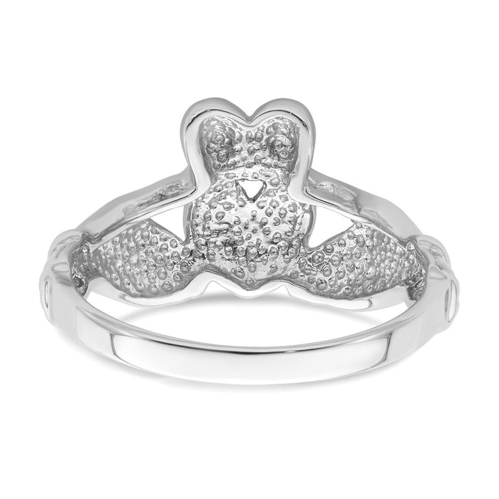 Shop Exclusive Men's Claddagh Ring in 14K White Gold - Stylish & Affordable-5