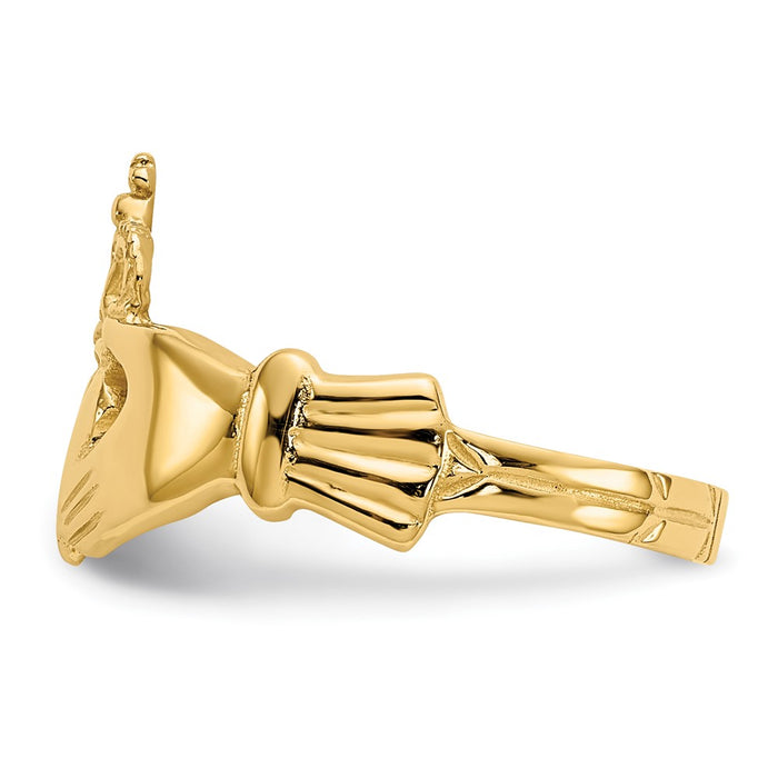 Designer 14K Gold Polished Claddagh Ring - Stylish Value for Every Occasion-3