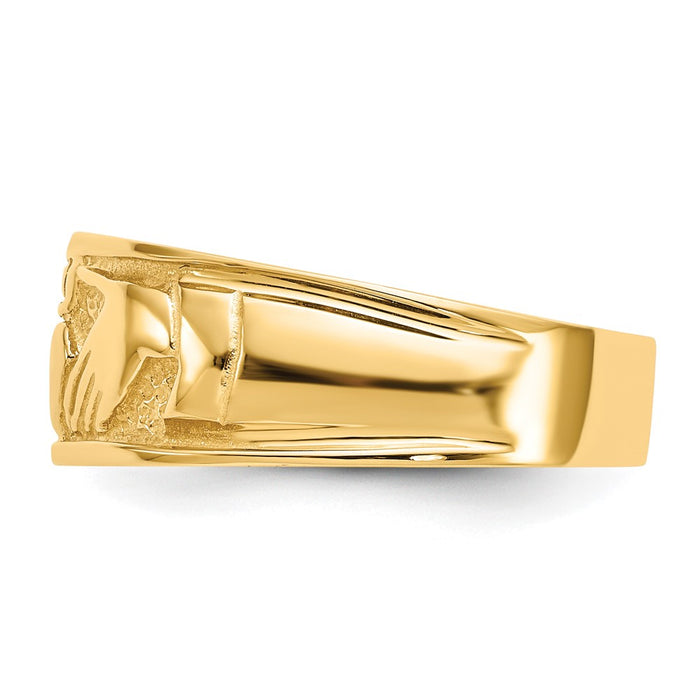 High-Quality 14K Gold Polished Claddagh Ring - Stylish Affordable Elegance-3