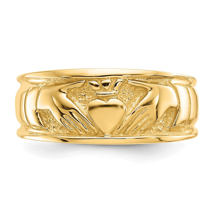 High-Quality 14K Gold Polished Claddagh Ring - Stylish Affordable Elegance-4