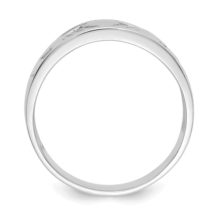 Buy Stylish 14K White Gold Women's Polished Claddagh Ring | Luxury Design, Perfect Fit-2