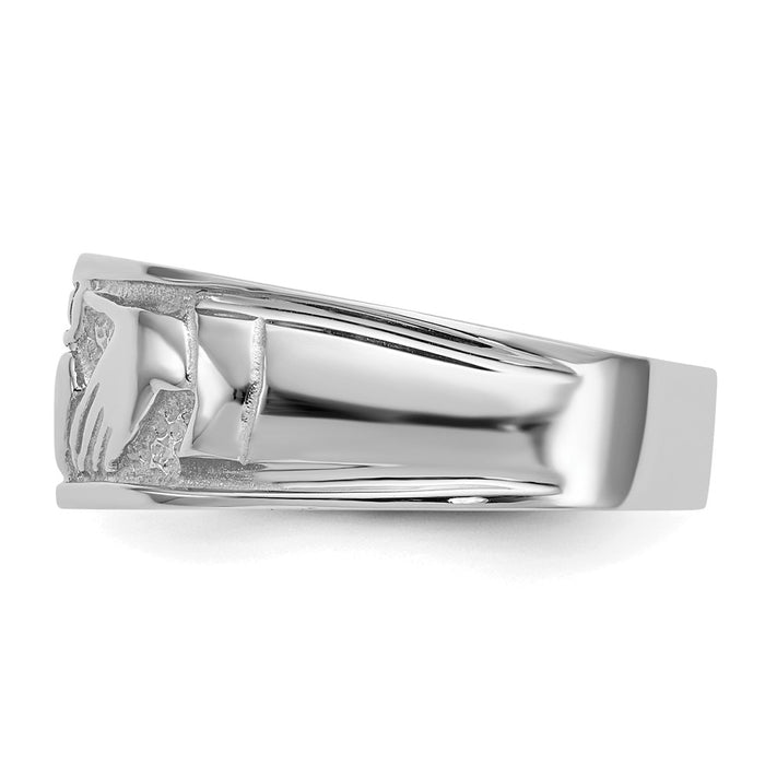 Buy Stylish 14K White Gold Women's Polished Claddagh Ring | Luxury Design, Perfect Fit-3
