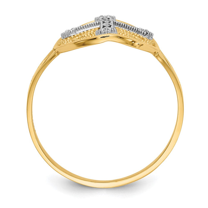 Exclusive 14K Gold Diamond-Accented Filigree Cross Ring - Stylish Design-2
