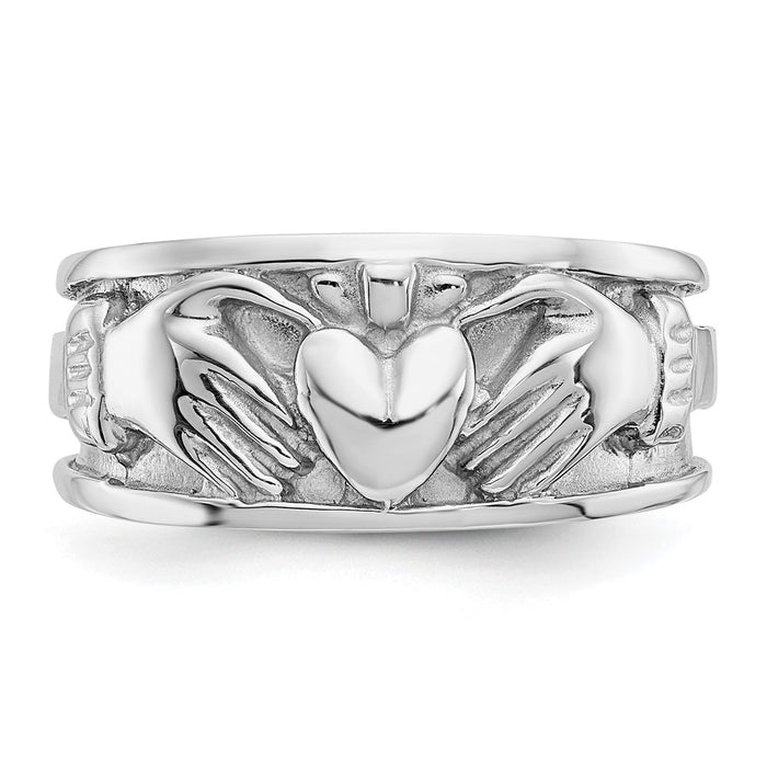 Shop Stylish 14K White Gold Claddagh Ring Band - Exclusive Design, Affordable Price-5