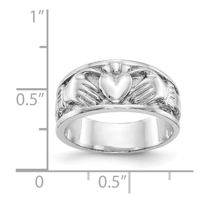 Shop Stylish 14K White Gold Claddagh Ring Band - Exclusive Design, Affordable Price-3