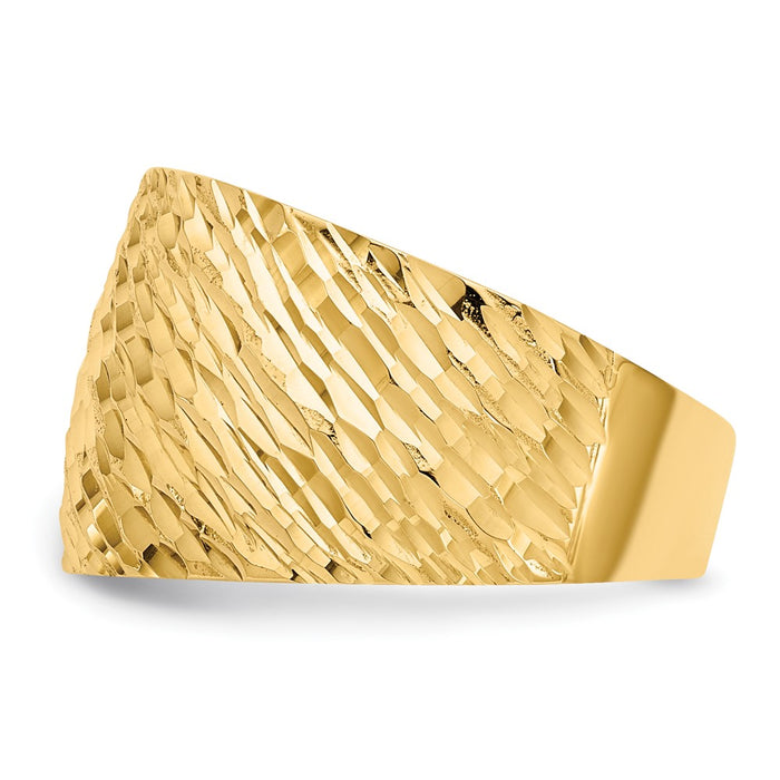 Shop Stylish 14K Gold Polished Textured Dome Band Ring - Affordable Luxury!-3