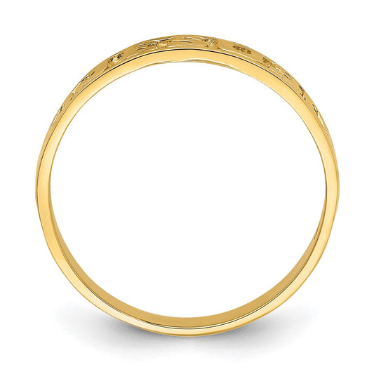 High-Quality 14K Gold Jesus Ring with Heart Accents - Stylish & Affordable