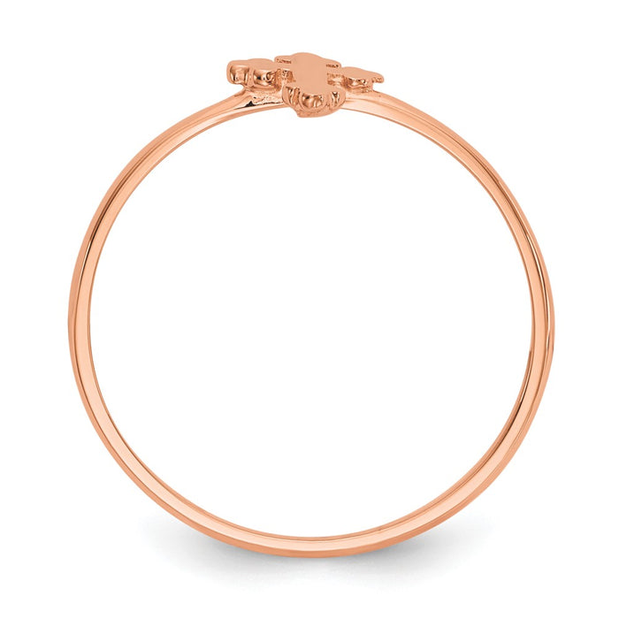 Buy Stylish 14K Rose Gold Cross Ring - Polished, Affordable Luxury Accessory-2