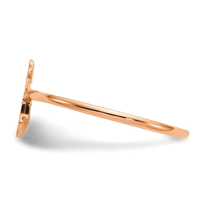 Buy Stylish 14K Rose Gold Cross Ring - Polished, Affordable Luxury Accessory-3