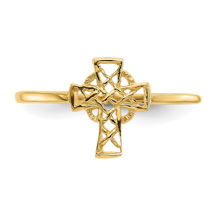 Exclusive 14K Gold Celtic Cross Ring - Stylish Design, Affordable Luxury-4