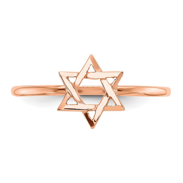 Order Stylish 14K Rose Gold Star of David Ring | High-Quality Jewelry-4