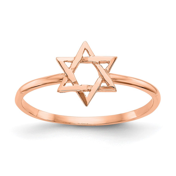 Order Stylish 14K Rose Gold Star of David Ring | High-Quality Jewelry-1