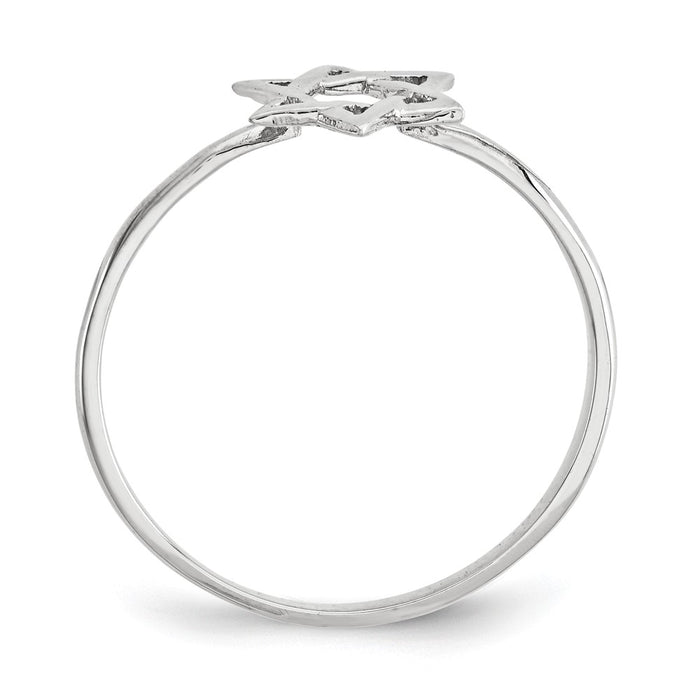 Shop Polished Star of David Ring in 14K White Gold | Stylish & Affordable-2