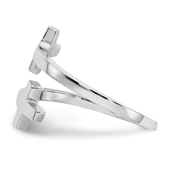 High-Quality Polished Double Cross Ring in 14K White Gold | Stylish Value-3