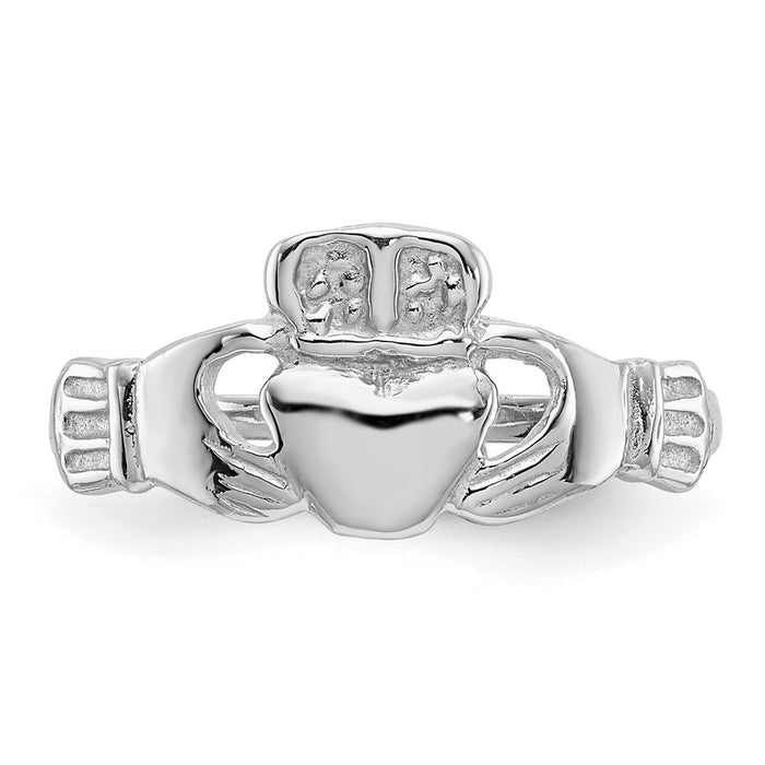 Shop Stylish Polished 14K White Gold Claddagh Ring - Luxury Design, Affordable Price-4
