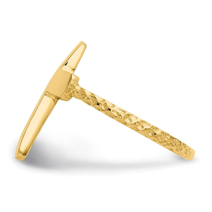 Exclusive 14K Gold Polished Textured Cross Band Ring - Stylish Design, Affordable Luxury-3