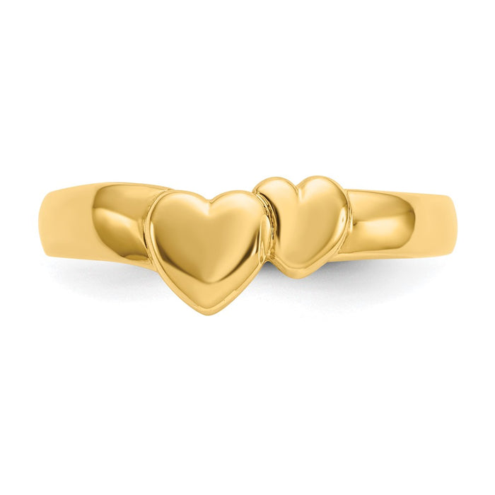 Shop Exclusive 14K Gold Polished Interlocking Hearts Ring - Stylish Value!-4